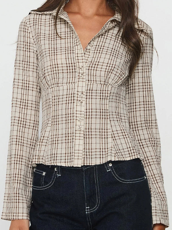 Retro Check Slim Fit Shirt Long Sleeves