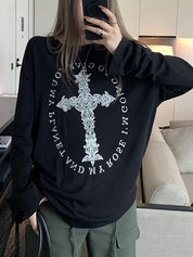 Retro Cross Print Long Sleeve