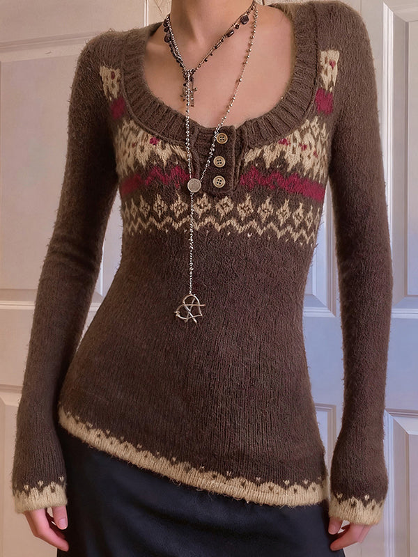 Retro Ethnic Patterns Sweaters