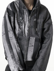 National Flag Retro Print Zip Up Hoodie Jacket