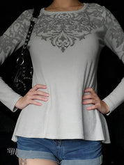 Dark Floral Print Long Sleeve