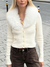 Furry Spliced Detachable Sweater