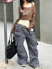 Retro Letter Print Long Sleeve