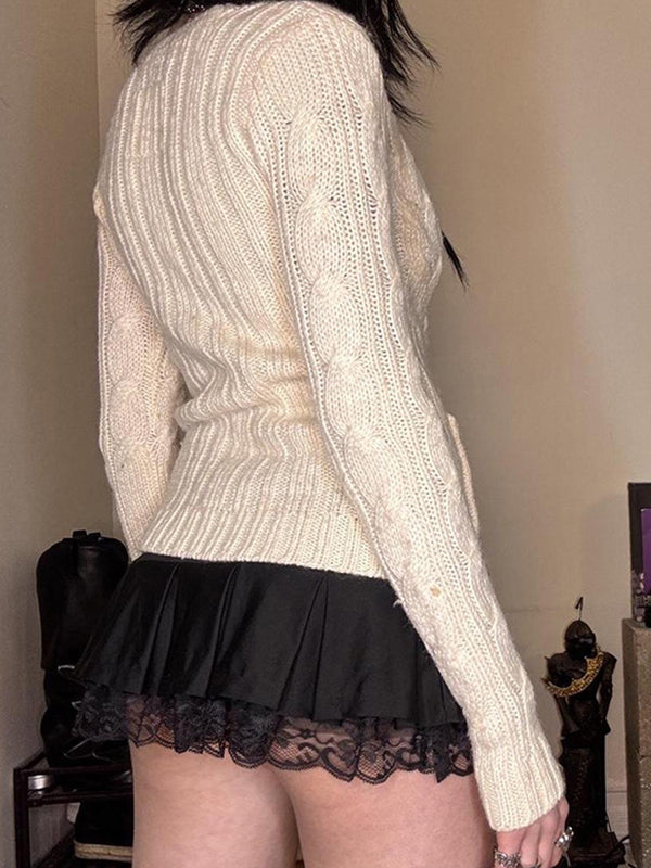Twisted Yarn Knit Long Sleeve