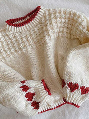 Y2K Heart Print Sweaters