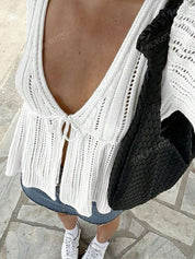 Openwork Loose Resort Long Sleeve