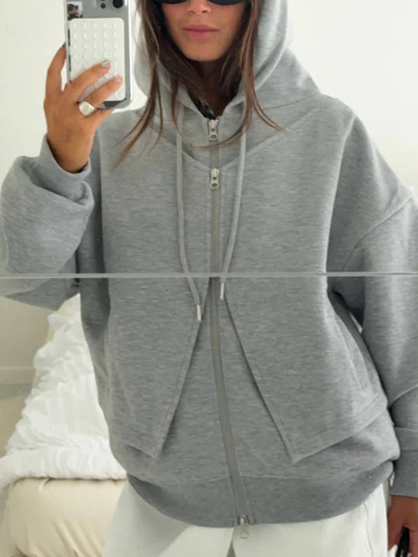 Two-Way Zipper Hood Jacket