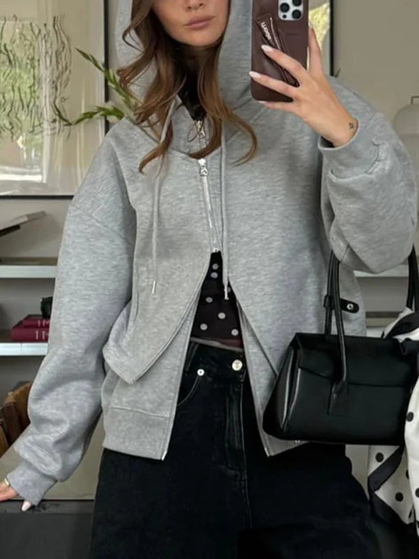 Two-Way Zipper Hood Jacket