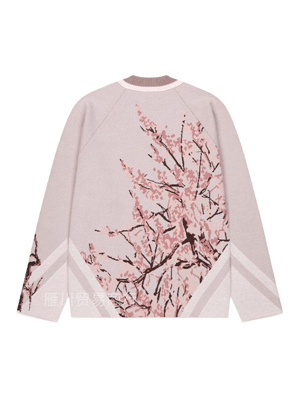 Peach Blossom Stripe Print Sweaters
