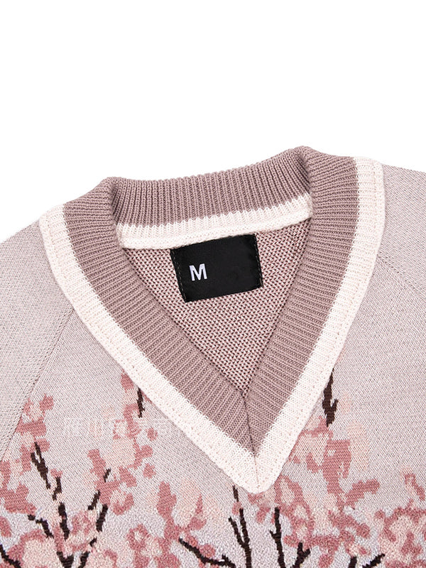 Peach Blossom Stripe Print Sweaters