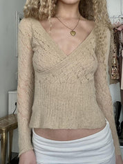 Retro-Inspired Cross V-Neck Sweaters