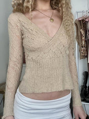 Retro-Inspired Cross V-Neck Sweaters