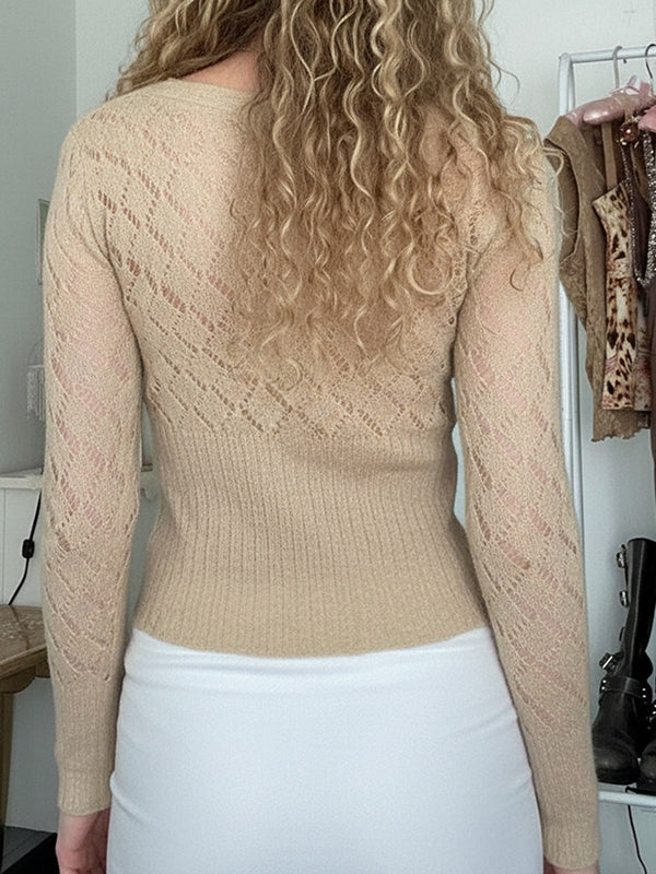 Retro-Inspired Cross V-Neck Sweaters