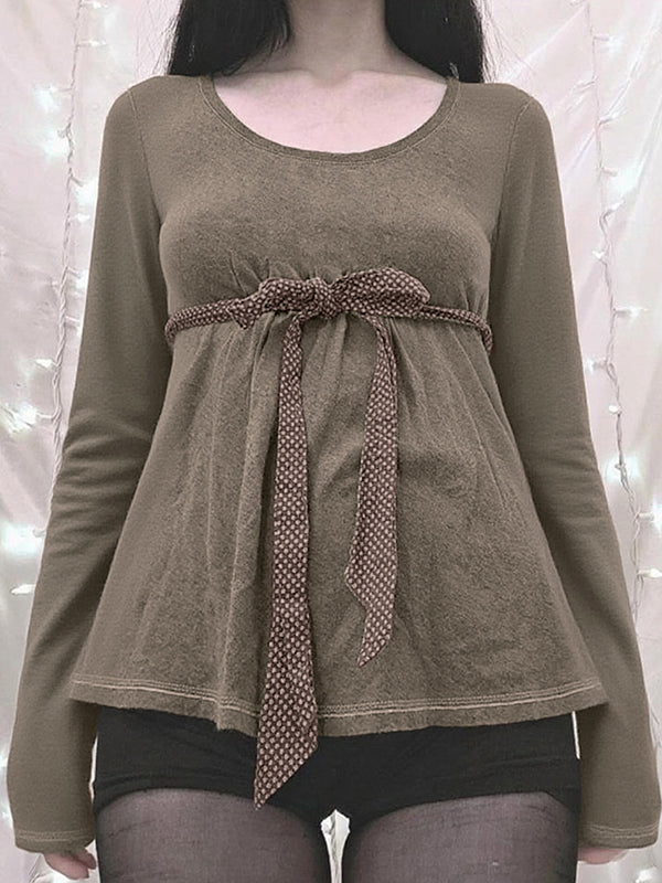 Polka Dot Bow Long Sleeve