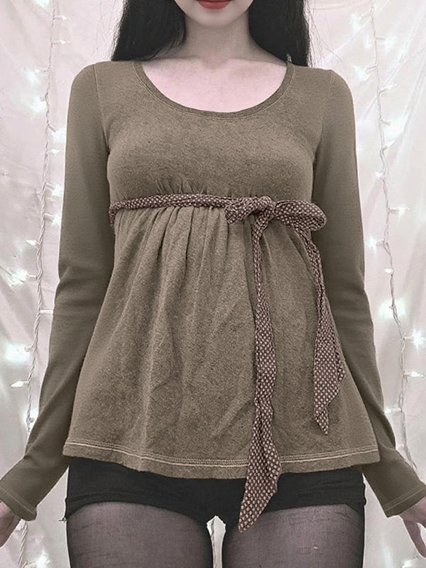 Polka Dot Bow Long Sleeve