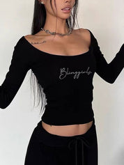 Rhinestone Letters Long Sleeve