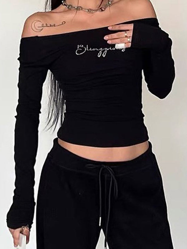 Rhinestone Letters Long Sleeve