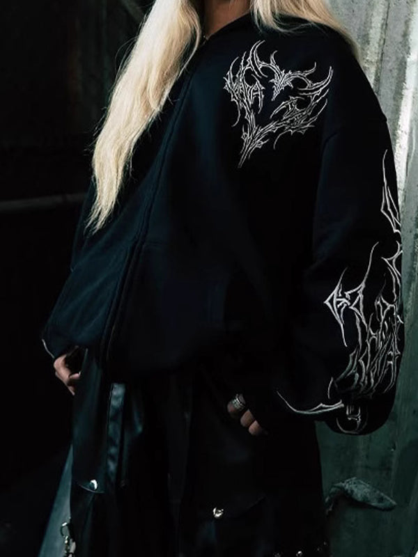 Retro Gothic Print Sweatshirts