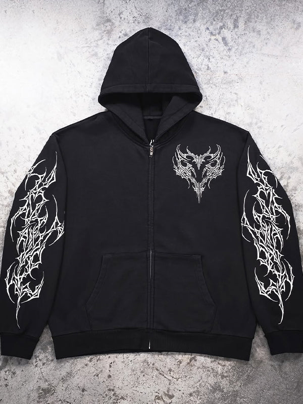 Retro Gothic Print Sweatshirts