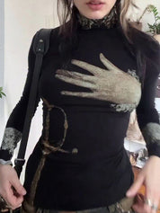 Palm-Print Slim Fit Long Sleeve