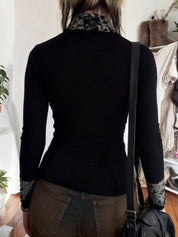 Palm-Print Slim Fit Long Sleeve