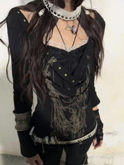 Y2K Retro Dark Long Sleeve Long Sleeve