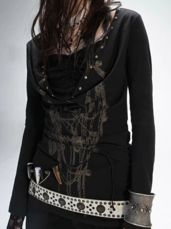 Y2K Retro Dark Long Sleeve Long Sleeve