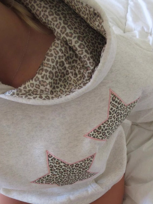 Star Leopard Print Sweatshirts