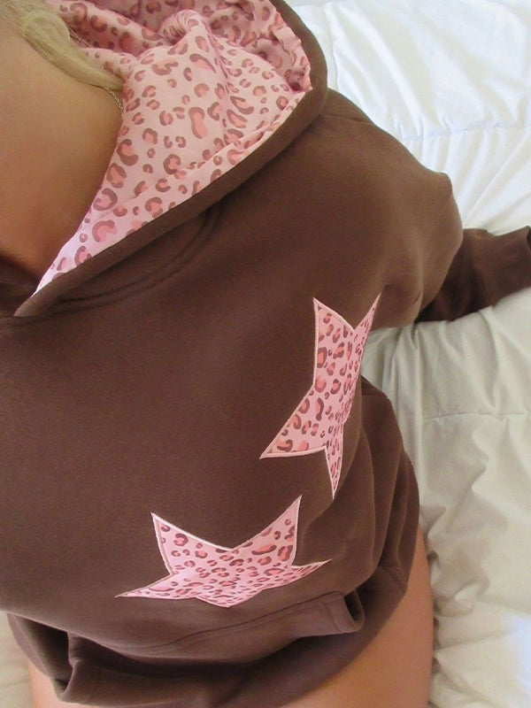 Star Leopard Print Sweatshirts