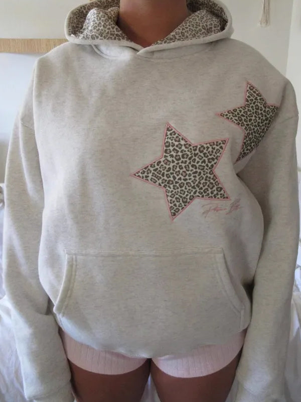 Star Leopard Print Sweatshirts