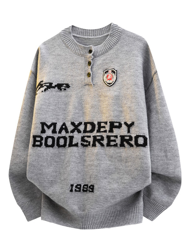 College-Style Print Sweaters