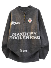 College-Style Print Sweaters