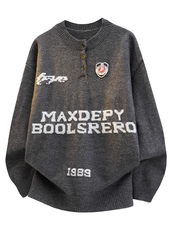 College-Style Print Sweaters