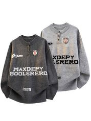 College-Style Print Sweaters