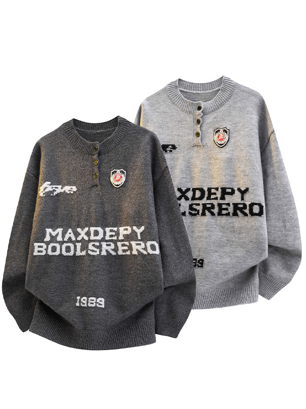 College-Style Print Sweaters