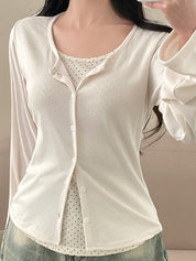 Polka Dot Print Long Sleeve Long Sleeve