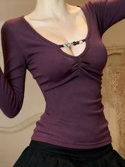 Three-Dimensional Decorative Beads Long Sleeve