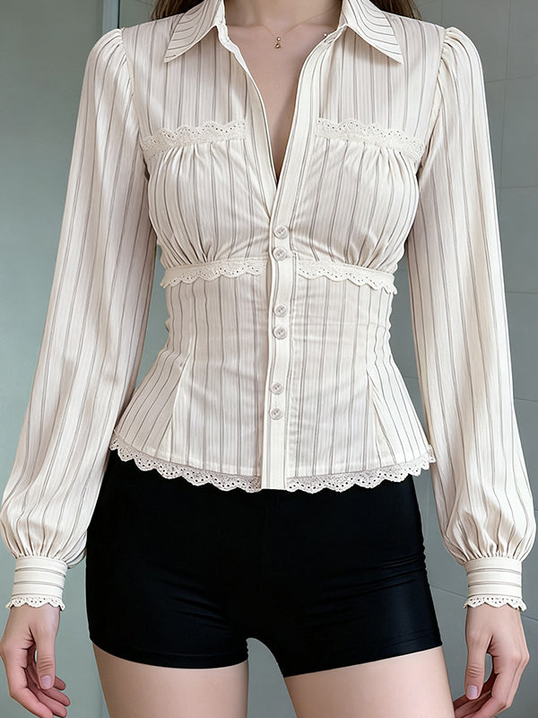 Broken Edgelace Trim Long Sleeves