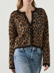 Leopard Print Color Blocking Soft Sweaters