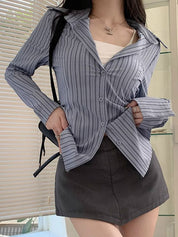 Slim-Fit With Thin Stripes  Long Sleeves