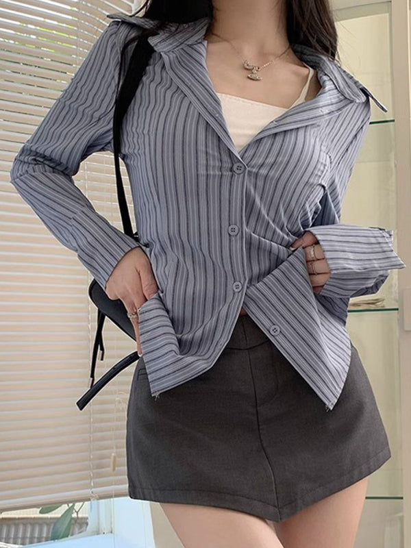 Slim-Fit With Thin Stripes  Long Sleeves