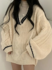 Academy V-Neck Loose Sweaters