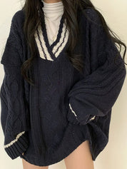 Academy V-Neck Loose Sweaters