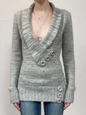 Vintage Waist Button Sweaters