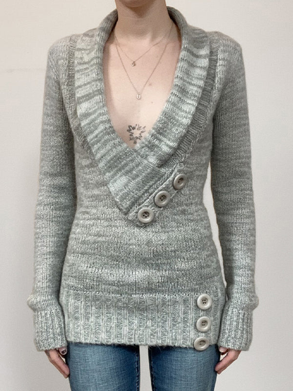 Vintage Waist Button Sweaters