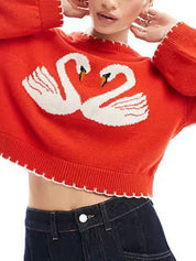 The Swan Design Is Loose Sweaters