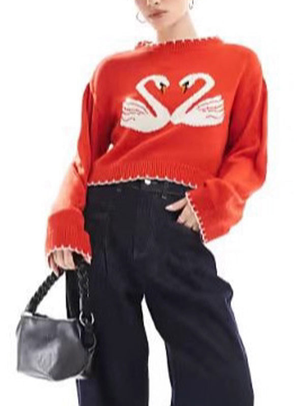 The Swan Design Is Loose Sweaters