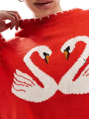The Swan Design Is Loose Sweaters