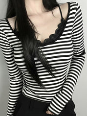 Retro Striped Print Long Sleeve