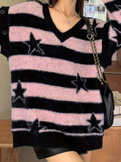 Retro Striped Print Sweaters